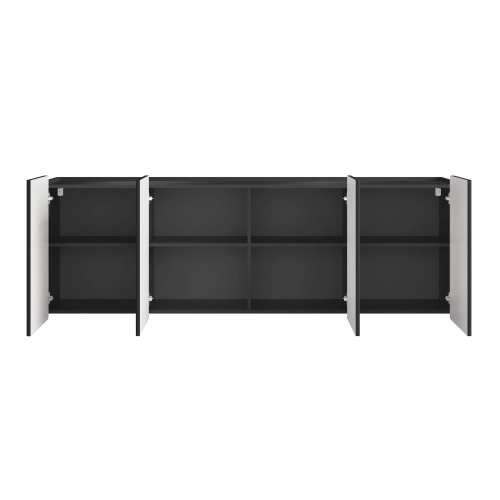 Komoda Malmi 200 cm wisząca - czarny mat / czarny
